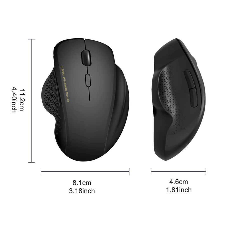 Congdi kabellose 2,4 GHz Computermaus in Grau mit einstellbaren DPI-Stufen und Akku für Notebook und MacBook - Bild 6