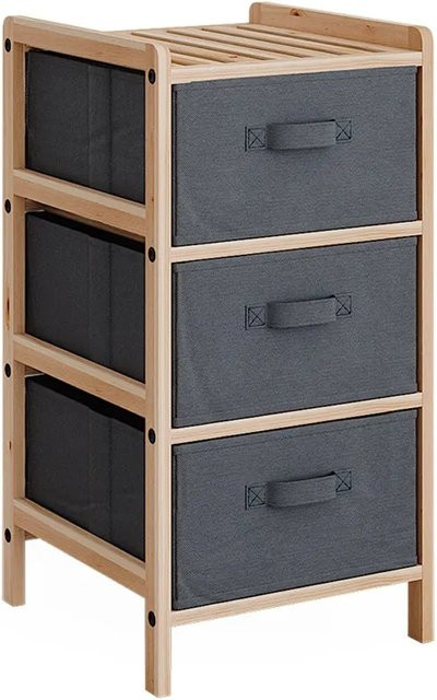 Vicco Badschrank Bruno Grau mit 3 Stoffschubladen B: 34,5 cm, H: 67 cm - Bild 2