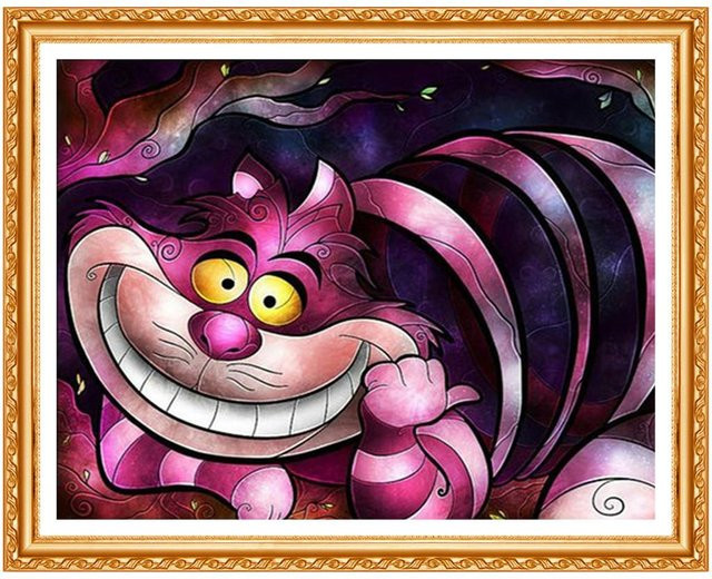 FIYO 5D Diamantgemälde Cartoon Katze in Pink, Kreuzstich Diamant-Stickerei als Bastelset für Erwachsene, B/H: 20 x 30 cm - Bild 1