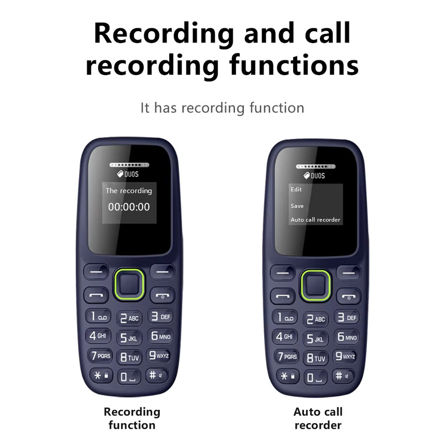 SERVO BM310 Super Mini Mobiltelefon 2G GSM Dual-SIM mit Bluetooth und 0,66 Zoll Display in Weiß - Bild 4
