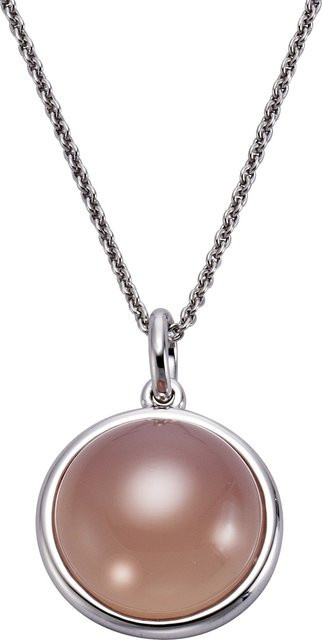 Jamelli Anhänger mit Kette, 925 Silber, Rosenquarz, Unisex - Bild 1