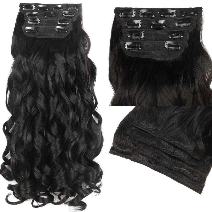 Alana beauty Clip-in-Haarverlängerung, synthetisch, braun, 20 Zoll, 4 Stück - Bild 4