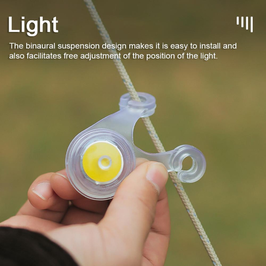 TOMTOP JMS Gummi Zelt Licht GuardRope mit Haken als Outdoor Camping und Wandern Warnlicht in Bunt, IPX4 Wasserdicht - Bild 3