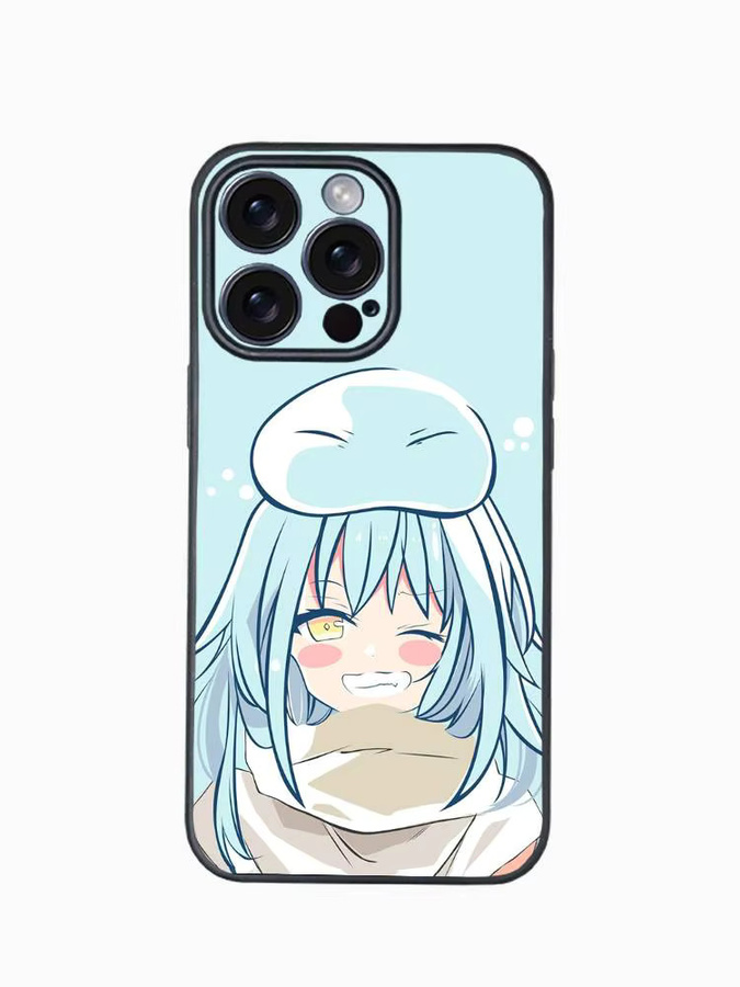 Anime Rimuru Tempest Handyhülle für iPhone 11 12 13 14 15 16 Pro Max Plus Softshell Schwarz - Bild 3