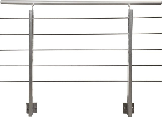 Treba Geländer-Set CB1 Aluminium Eloxiert in Silber zur seitlichen Wandmontage, Länge: 150 cm - Bild 1
