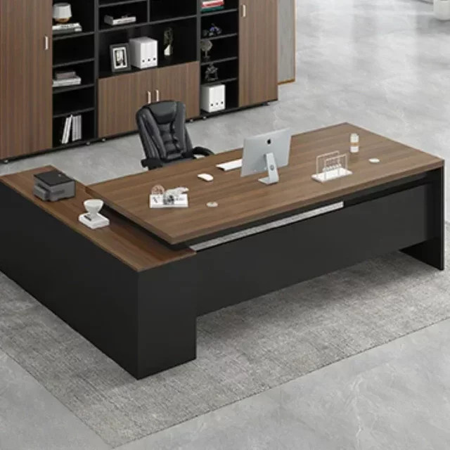 DUTRIEUX Computer Schreibtisch für Home Office und Profis in Schwarz oder Braun - Bild 1
