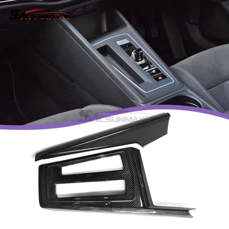 SMCSUNMAXCF Carbonfaser Mittelkonsole Innenverkleidung für VW Golf 8 MK8 und Golf 8.5 MK8.5 GTI GTD GTE in Schwarz - Bild 4