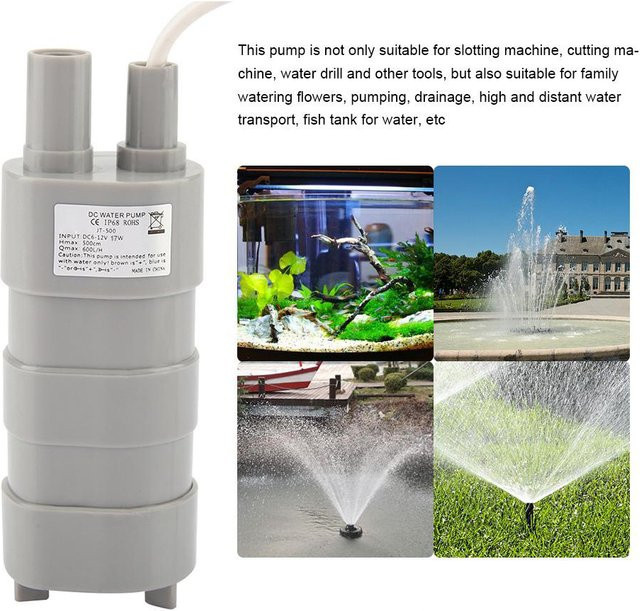 mfySpace DC 12V Tauchpumpe für Tiefbrunnen mit weiblichem Stecker 5,5*2,1 in Weiß - Bild 1