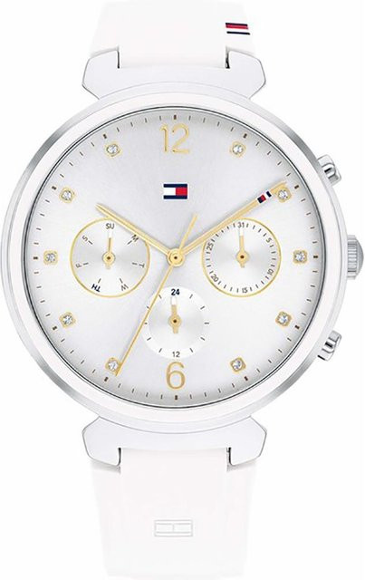 Tommy Hilfiger Armbanduhr, Quarz, Edelstahl, Weiß, Damen - Bild 1