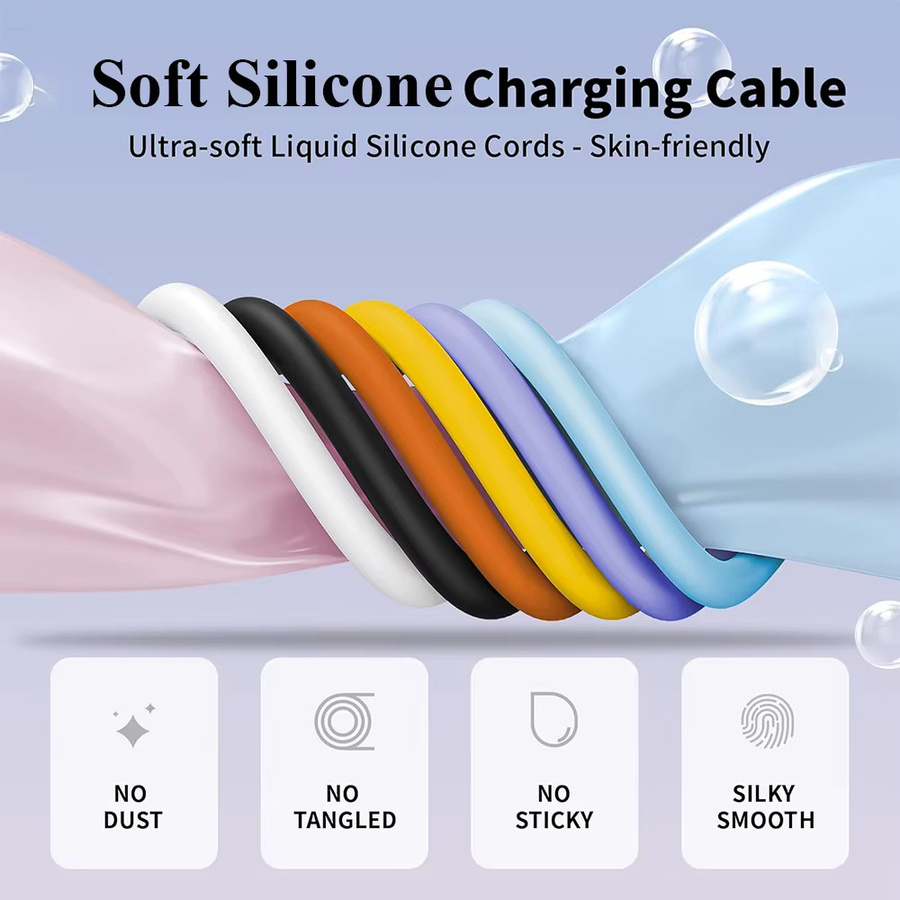 Hichain USB-A zu USB-C Schnellladekabel aus weichem Flüssigsilikon in Pink - Bild 2