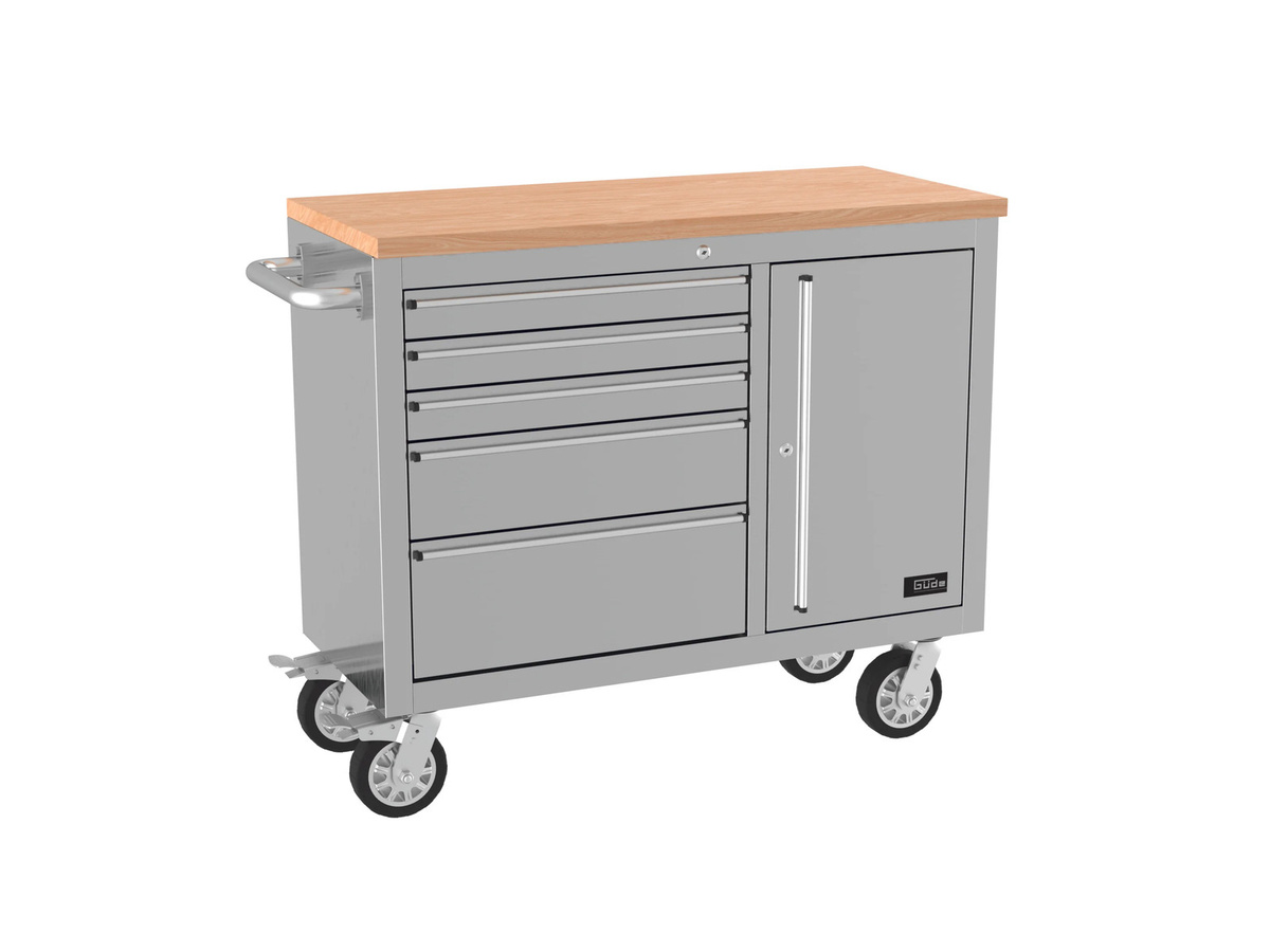 Güde Werkbank GW 5/1 INOX aus Edelstahl und Holz in Silber, B/T/H: 107,3 x 90,5 x 78,0 cm - Bild 1