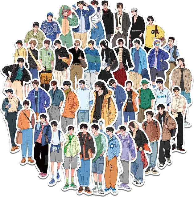 Charile Cartoon-Sticker, multicolor, 10-teiliges Set - Bild 1