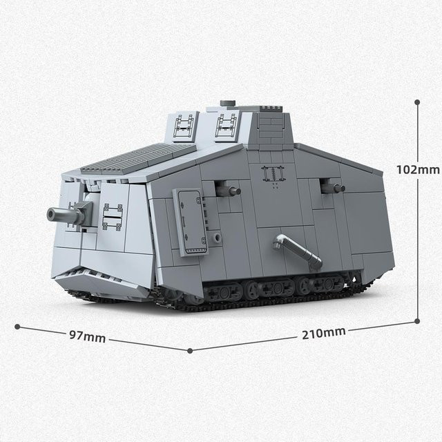 WK1 Militär Armee Soldaten Schwerer Panzer Mk.V A7V, Bausteine, ab 6 Jahren - Bild 1
