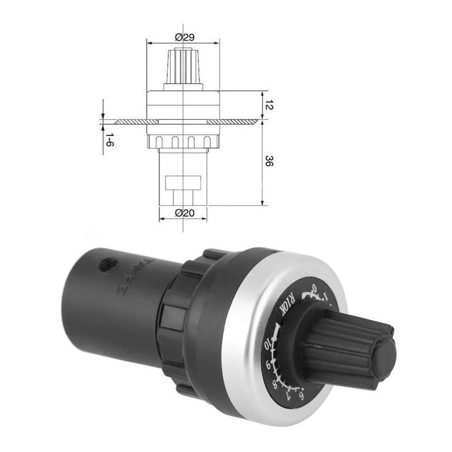 YOSOO 10k Potentiometer in Schwarz für VSD VFD Frequenzumrichter zur Schalttafel-Einbau - Bild 4