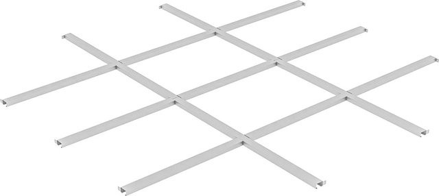Plats Bodenrahmen für Gerätehaus aus verzinktem Stahl, Farbe: Silber, B/T: 204 x 204 cm - Bild 1