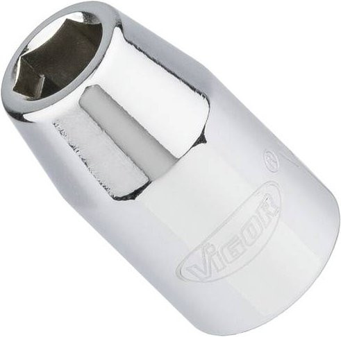 Vigour Bit-Adapter V2114N in Silber mit 8 mm Sechskant-Antrieb und 10 mm Vierkant-Antrieb, Gesamtlänge: 28 mm - Bild 1