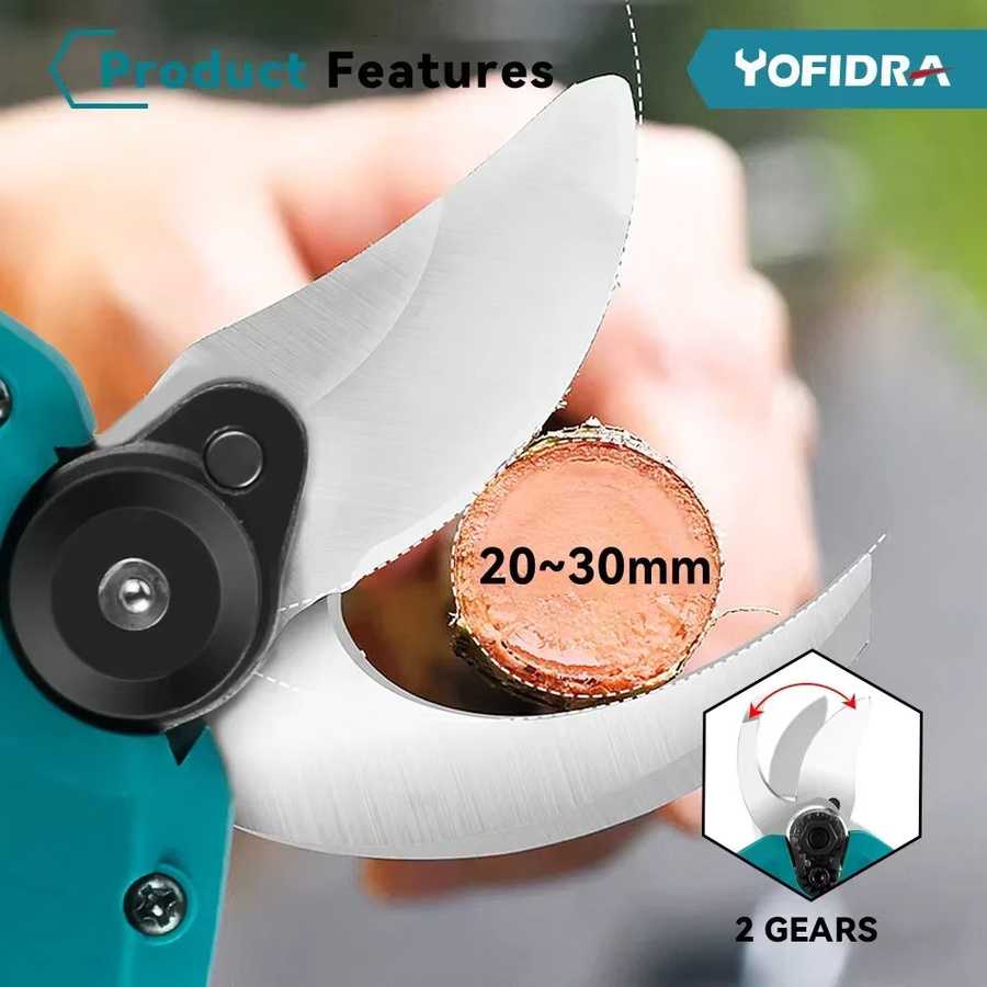 YOFIDRA Bürstenlose elektrische Astschere kabellos mit 30mm Schnittkapazität, kompatibel mit Makita 18V LXT Akku, ideal für Obstbäume und Bonsai - Bild 4