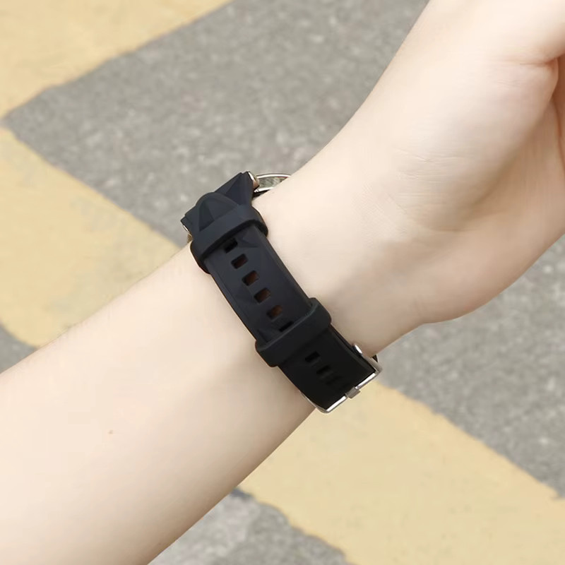 Uhrenarmband Silikon, Schwarz, Unisex - Bild 3