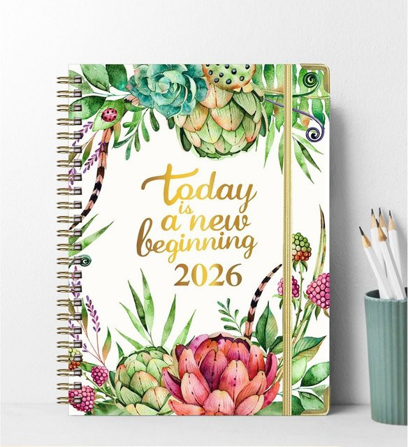 Wochenplaner 2026 mit To-Do-Liste und Notizbuch, A5 Spiralplaner in Mehrfarbig, Englische Ausgabe - Bild 1