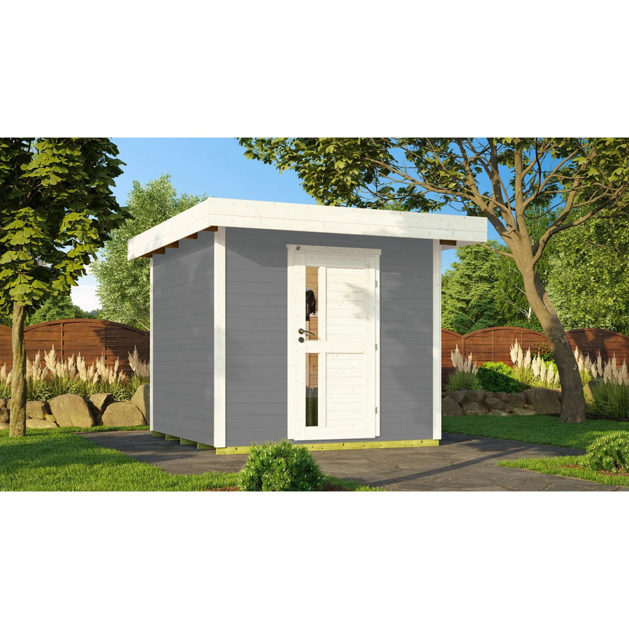 WEKA Holz-Gartenhaus Designhaus 172 mit Flachdach in Grau, B/T: 275 x 314 cm - Bild 2