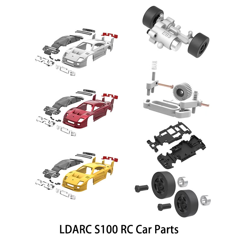 LDARC S100 RC Auto Karosserien, Lenkungskomponenten, Hinterachsbaugruppe, Vorderradkomponenten, Fahrgestellkomponenten, RC-Teile - Bild 2