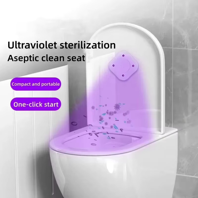 Tragbarer UVC-Toilettensterilisator mit LED-Schüssellicht, USB wiederaufladbare UV-Lampe für Badezimmer und Reisen, Weiß - Bild 3