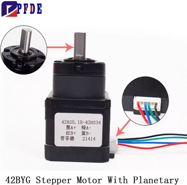 Nema17 Schrittmotor mit integriertem Planetengetriebe 42BYG mit Untersetzungsverhältnissen von 3,71:1 bis 139:1 - Bild 1