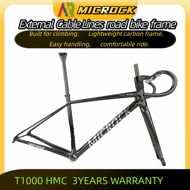 Specialized Aethos Rennradrahmen aus Vollcarbon T800 in Schwarz mit integriertem Lenker und externen Routing-Kabelleitungen - Bild 1