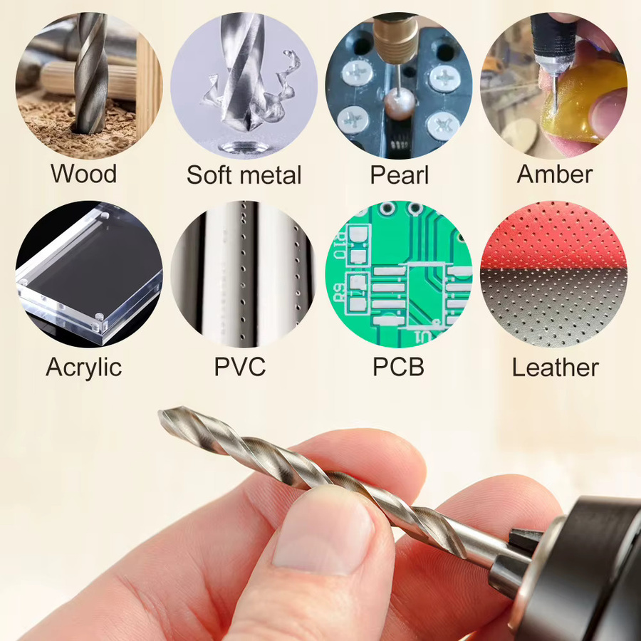 XCAN HSS Mini-Spiralbohrer Set in Silber, 20/21 Stück für Präzisionshandwerk, Schmuck und Uhrenreparatur, Durchmesser: 0,3 mm bis 1,6 mm - Bild 5