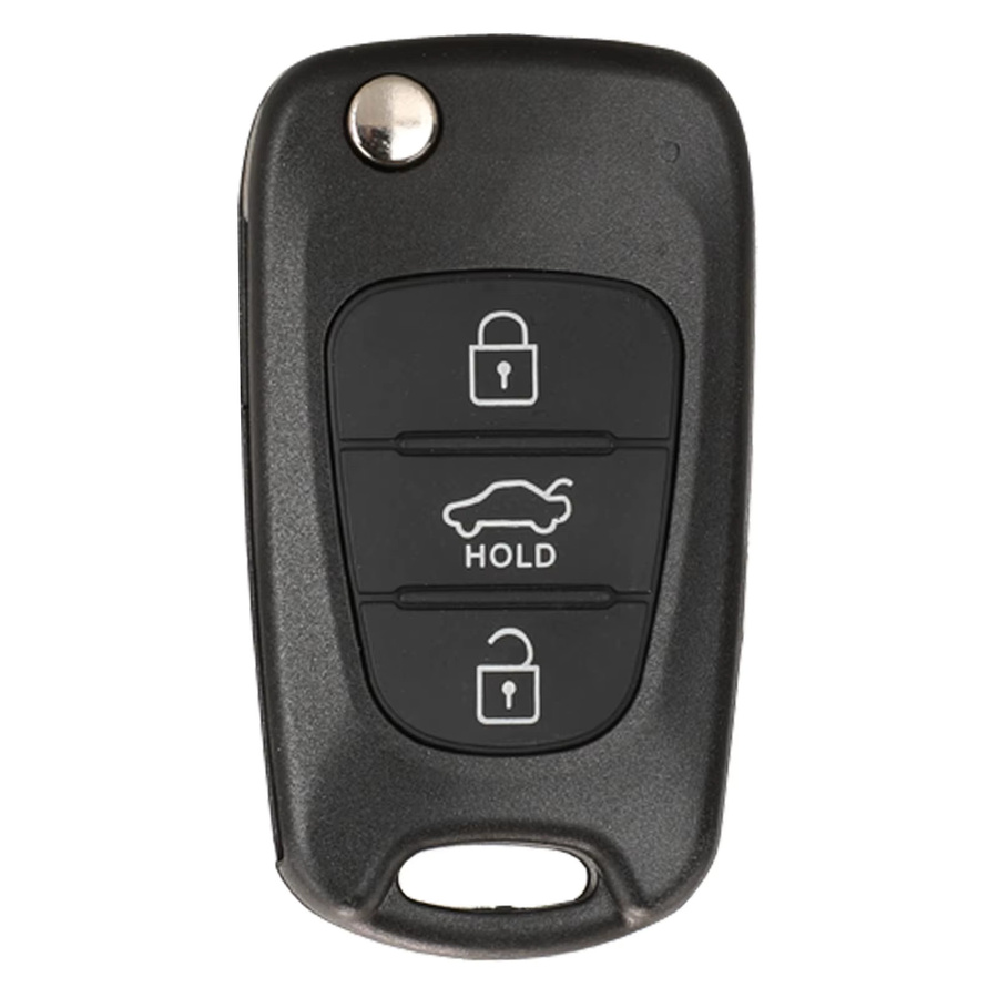 Jingyuqin Faltbare Autoschlüsselhülle für Kia K2 K5 und Hyundai i30 ix35, 3 Tasten, Schwarz, Remote Car Key Shell Case Cover mit ungeschnittenem Schlüsselblatt - Bild 2