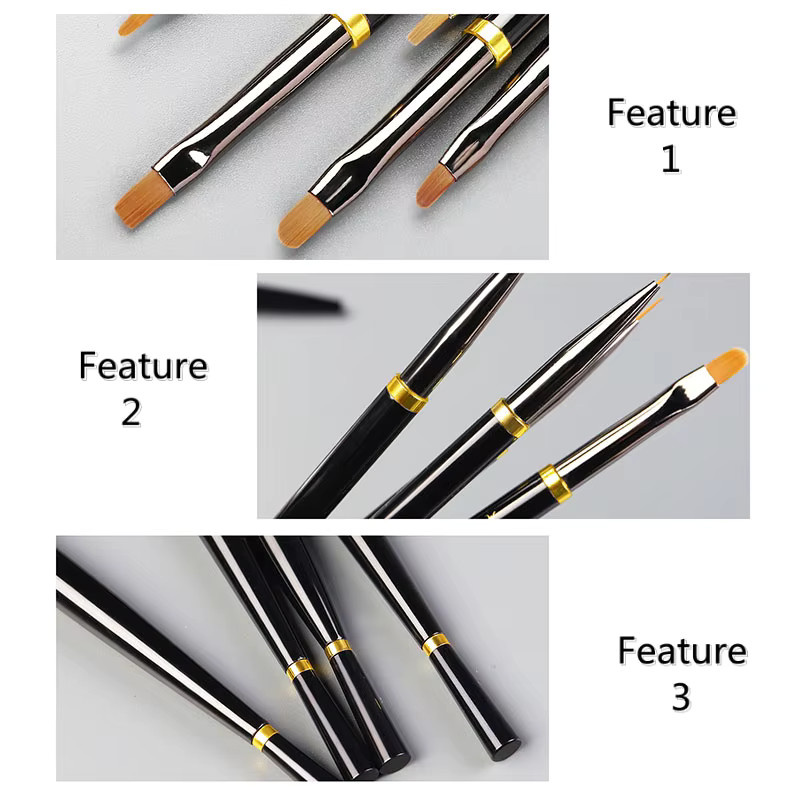 Misscheering Nail Art Malpinsel, Schwarz, Griff Muster - Bild 3