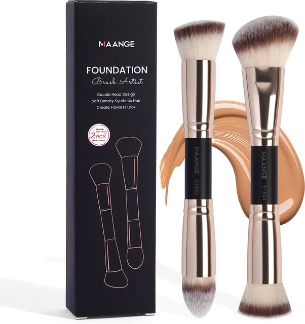 MAANGE Make-up Pinsel Set, 2 Stück, Doppel Kopf - Bild 1
