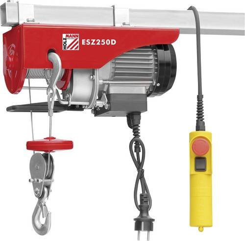Holzmann ESZ250D_230V Elektrischer Seilhebezug in Rot mit 250kg Tragfähigkeit - Bild 1