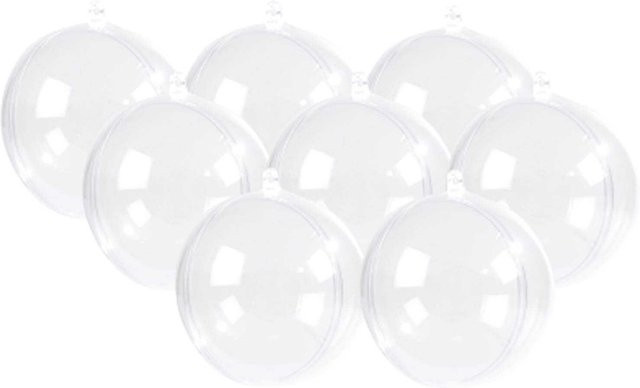 Rico Design Acrylkugeln Set transparent für Weihnachten, 8 Stück, Durchmesser: 8 cm - Bild 1