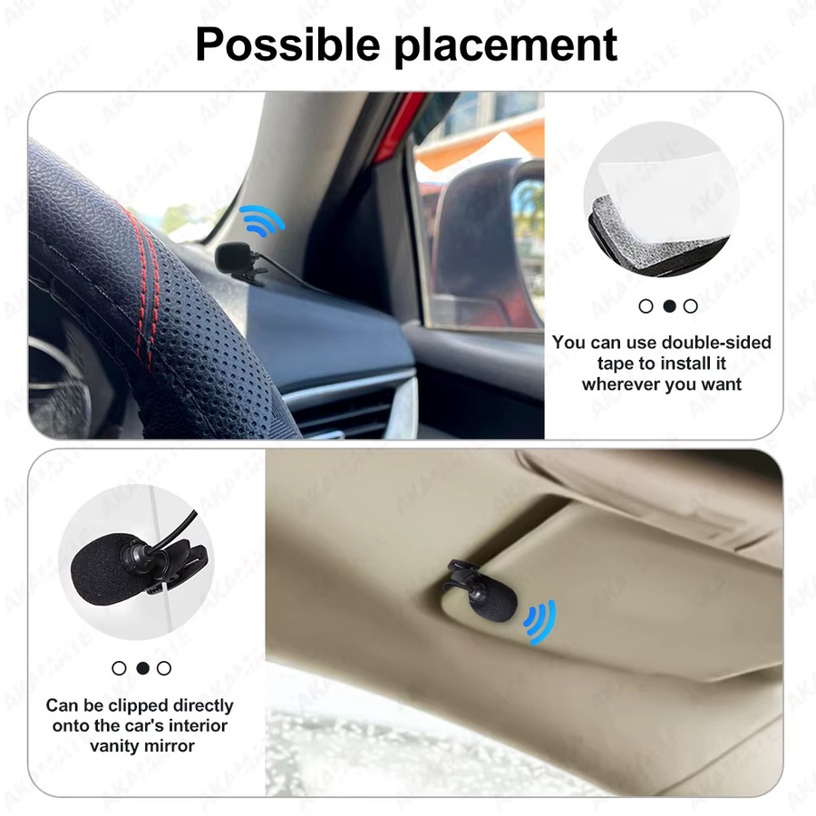 AKAMATE Bluetooth Mikrofon für Autoradio mit 3,5-mm-Schnittstelle in Schwarz - Bild 3