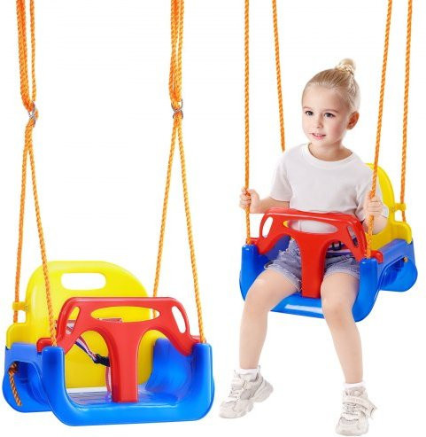 VEVOR 3-in-1 Schaukelplatz für Kleinkinder und Kinder, Mehrfarbig, mit verstellbaren Seilen und Sicherheitsverschlüssen, bis 91 kg Tragkraft, für Innen und Außen - Bild 1