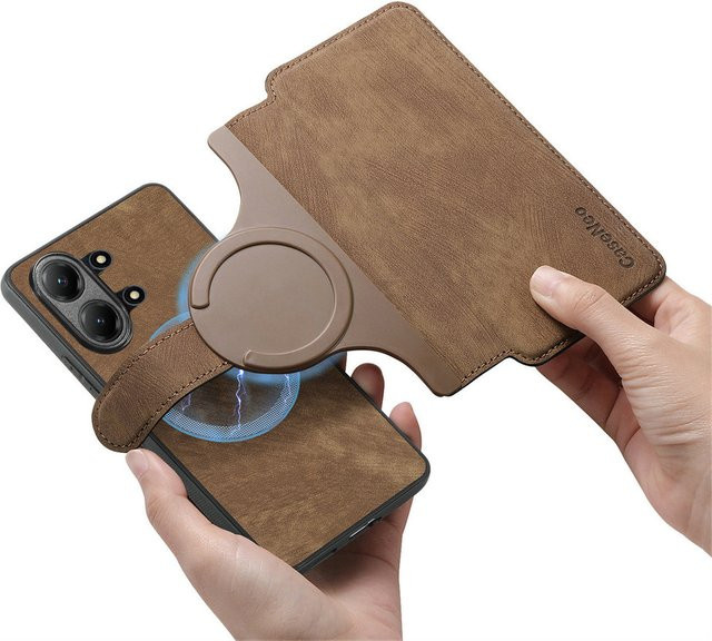 2-in-1 Leder-Hülle mit abnehmbarem Kartenetui und Magnetverschluss für Xiaomi Poco X8 Pro Ultra 5G in Pink oder Brown - Bild 1