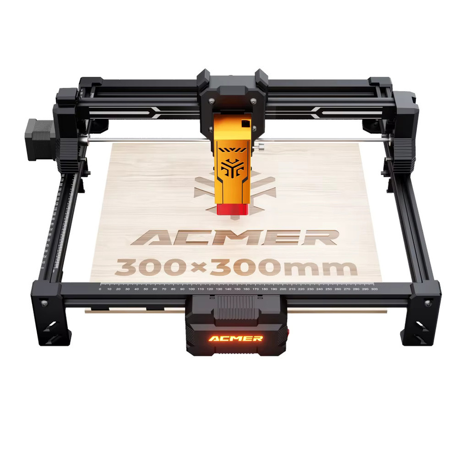 ACMER S2 Laser-Gravur- und Schneidemaschine mit Blaulicht-Diode in Schwarz, Arbeitsbereich: 30 x 30 cm, CNC-Holzschneidewerkzeug und DIY-Logodrucker - Bild 3