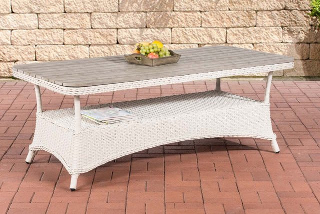 TPFGarden Gartentisch Pantheon aus Polyrattan in Perlweiß, B: 160 cm, T: 80 cm - Bild 1