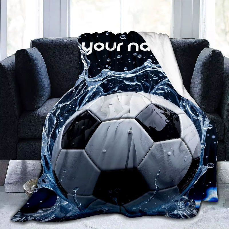 ZIZ Flanelldecke mit Fußballmuster für Sofa, Bett oder Camping - Bild 5