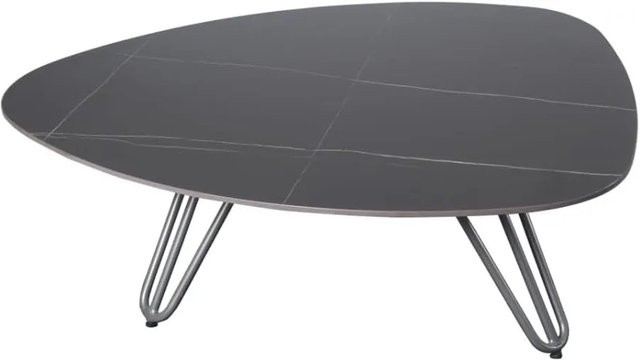 DELUKE Gartentisch JUDIT aus Aluminium und gesintertem Stein in Grau, B/T/H: 88 x 110 x 31,5 cm - Bild 1
