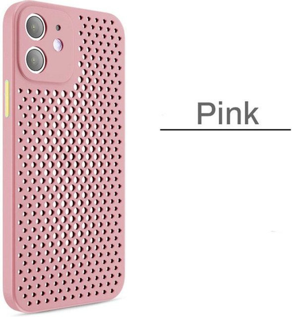 Stoßfeste Silikon Schutzhülle für iPhone mit atmungsaktiver Kühlung und Wärmeableitung in Pink - Bild 1