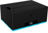 Icy Box IB-127CL-U3 USB 3.0 SATA 6 Gb/s 2 Port Festplatten-Kopierstation für 2.5 und 3.5 Zoll in Schwarz - Bild 1