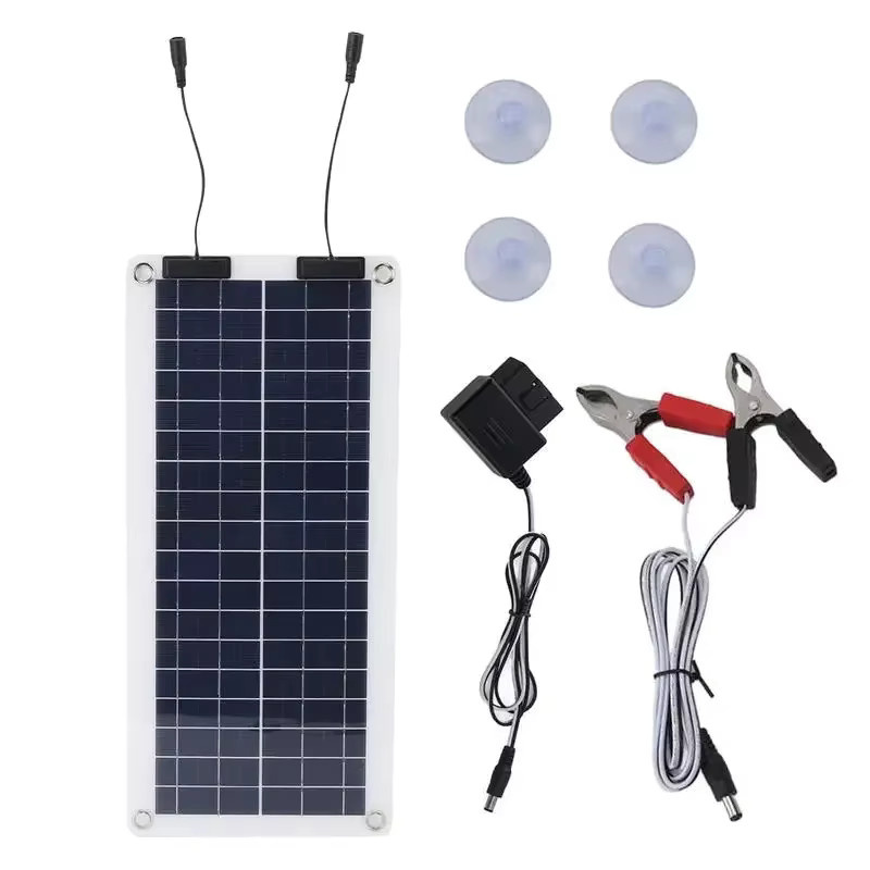 Luxuglow Solarpanel 100 W mit Dual-USB, wasserdichtes polykristallines Erhaltungsladegerät für den Außenbereich in Blau - Bild 2