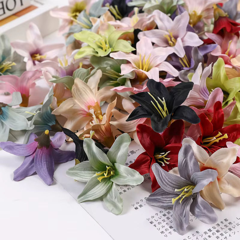 20 Stück Künstliche Lilien aus Seide in Weiß von MENGHAO für Hochzeitsdekoration und DIY-Handwerk - Bild 4