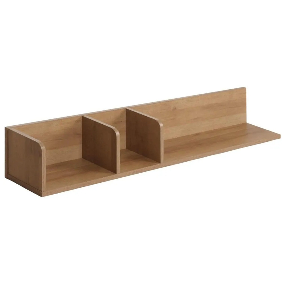 MCW Wandregal M48 aus Mangoholz in Braun mit 3 Fächern, H x B x T: 20 x 120 x 21 cm - Bild 2