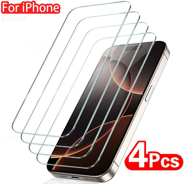 KaiYingF 4er-Set Panzerglas Display-Schutzfolie für iPhone Modelle in Transparent - Bild 1