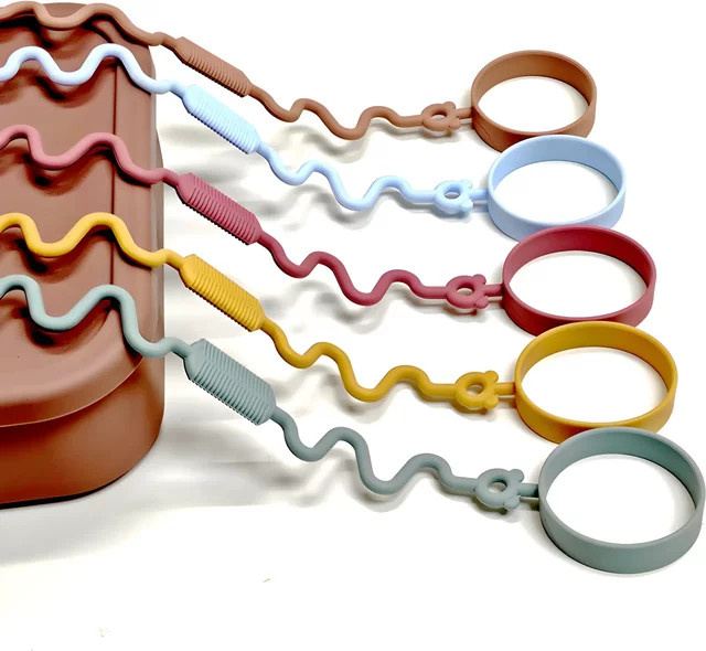 Anti-Verlust-Kette für Babys aus lebensmittelechtem Material in Gelb als Schnuller- und Beißring-Halterung - Bild 1