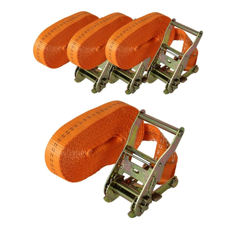 TRUTZHOLM 4er Set Profi Ratschen Spanngurte in Orange mit 2t Tragkraft und 6m Länge, TÜV GS zertifiziert - Bild 2