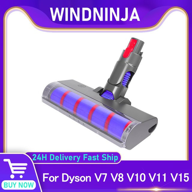 Dyson Bürstenkopfteil mit LED-Licht und Direktantrieb für V7 V8 V10 V11 V15 Staubsauger, weiche Rollenbürste für Bodenreinigung - Bild 1
